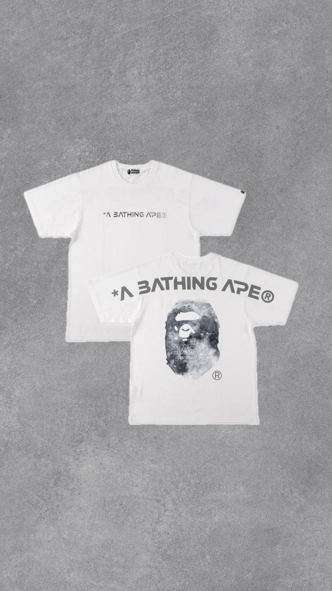 A Bathing Ape Grey Back Design Shirt - White Color